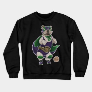 Bulldog Luchador - White Outlined Version Crewneck Sweatshirt